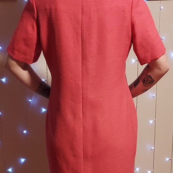 Vintage Henry Lee Short Sleeve Midi Sheath Dress Size 10 - Picture 2 of 9